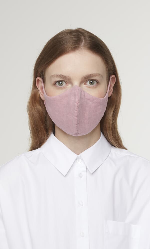 Organic linen mask - rosebud