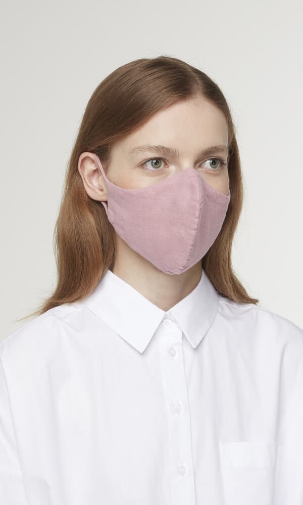 Organic linen mask - rosebud