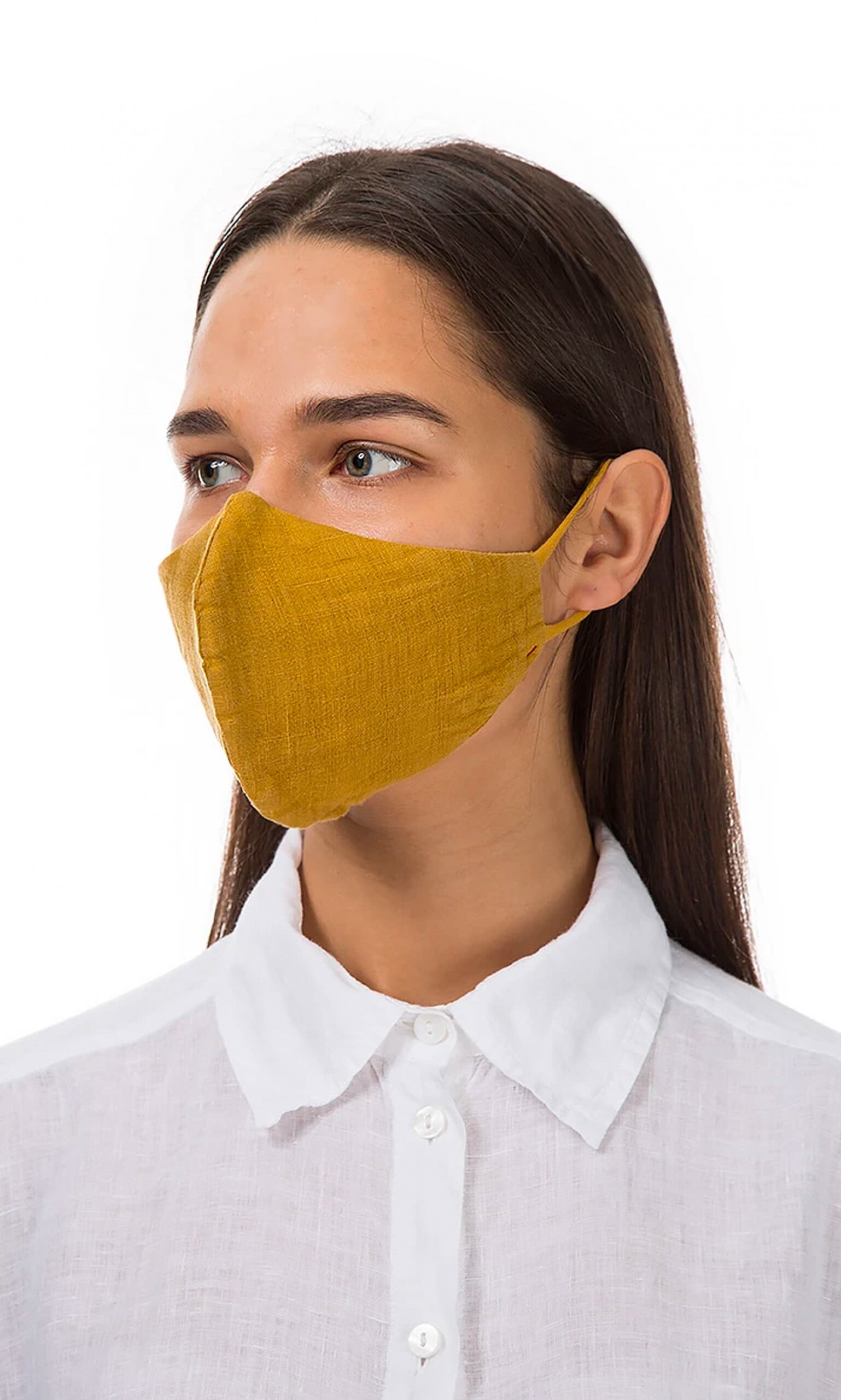 Organic linen mask - saffron