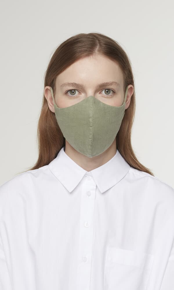 Organic linen mask - leaf