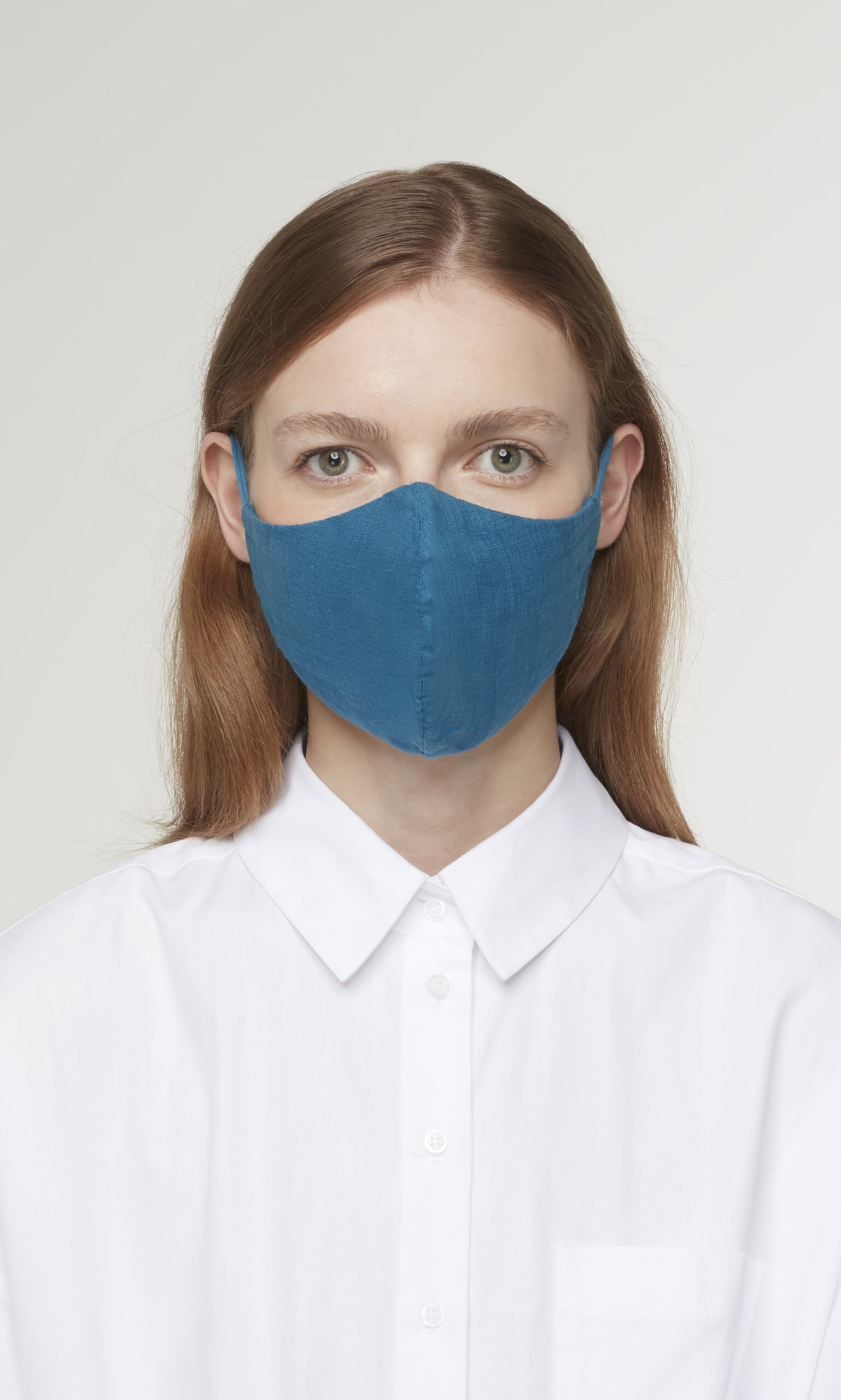 Organic linen mask - finnish blue