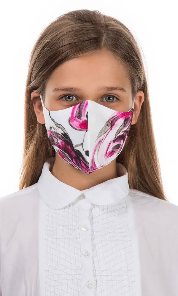 Organic linen KIDS mask – ROSE