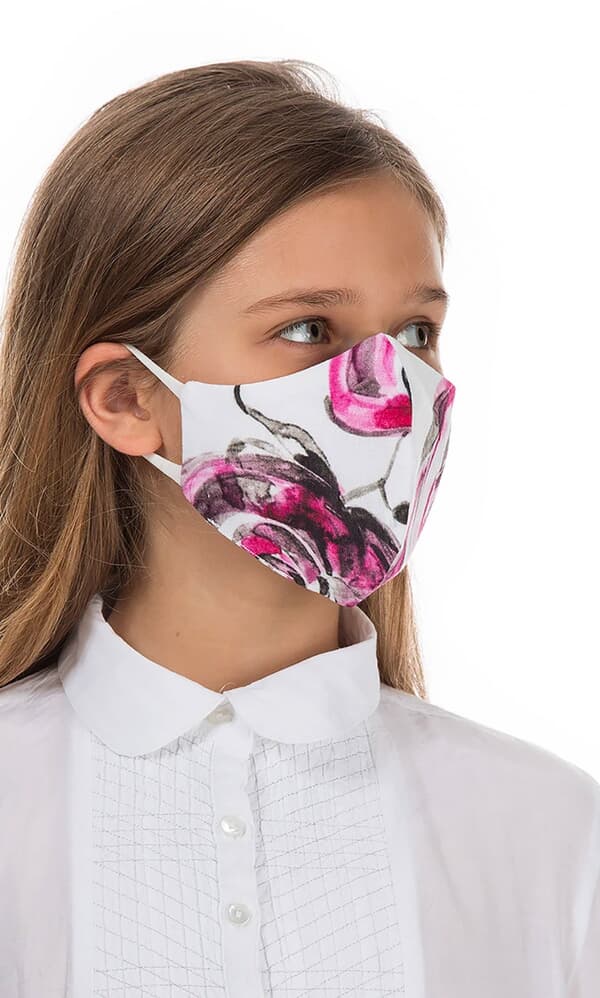 Organic linen KIDS mask – ROSE