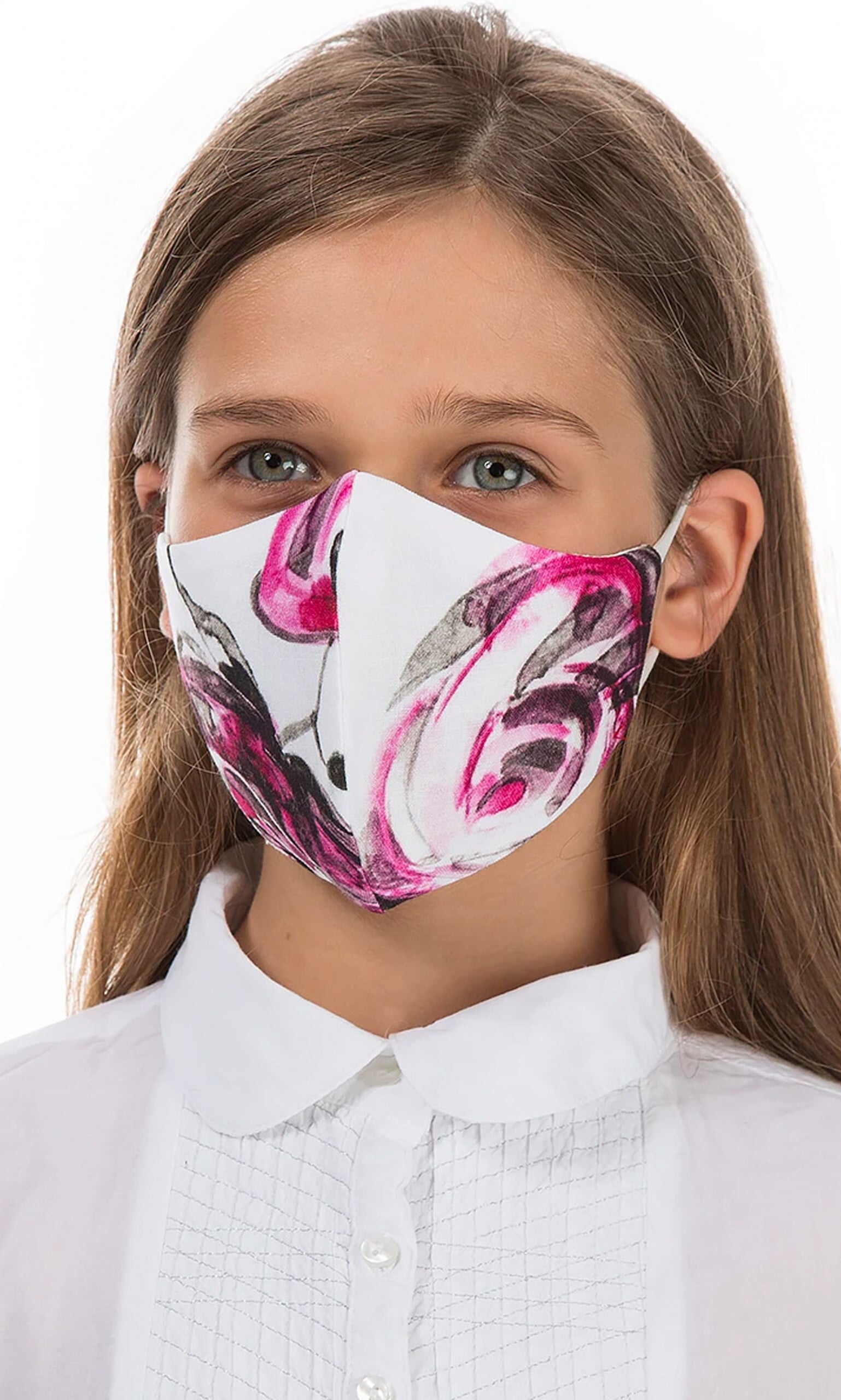 Organic linen KIDS mask – ROSE