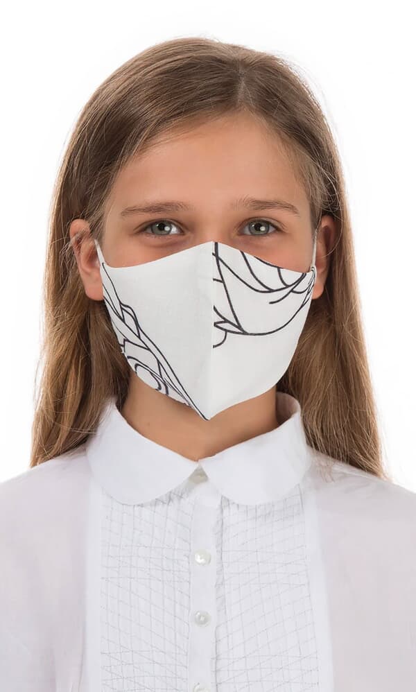 Organic linen KIDS mask – SWIRL