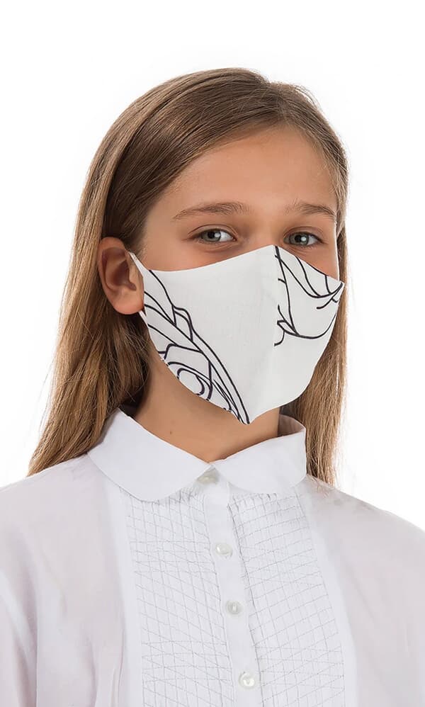 Organic linen KIDS mask – SWIRL