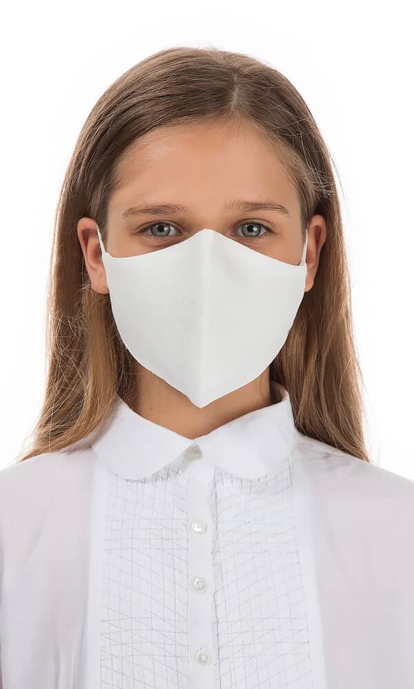 Organic linen KIDS mask – WHITE CLOUD