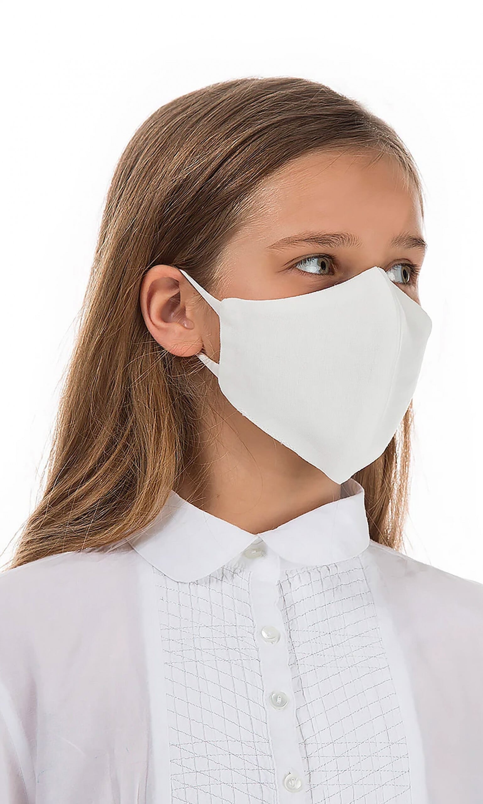 Organic linen KIDS mask – WHITE CLOUD