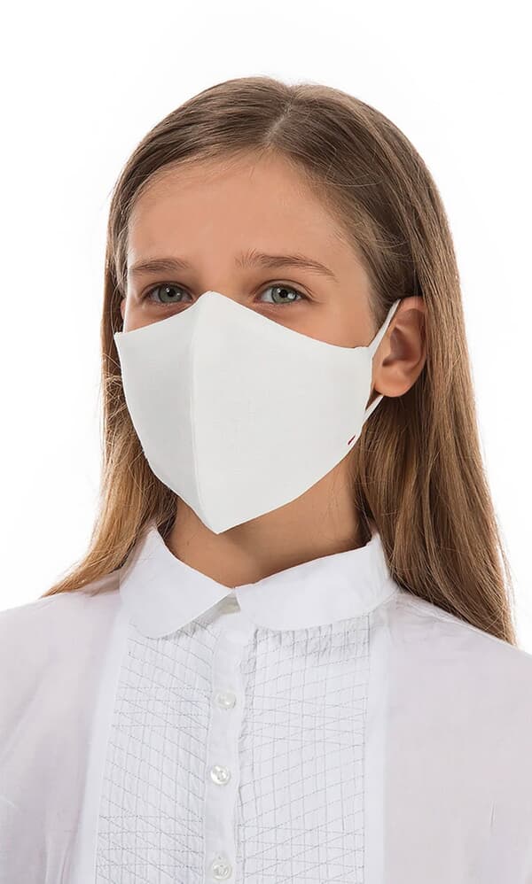 Organic linen KIDS mask – WHITE CLOUD