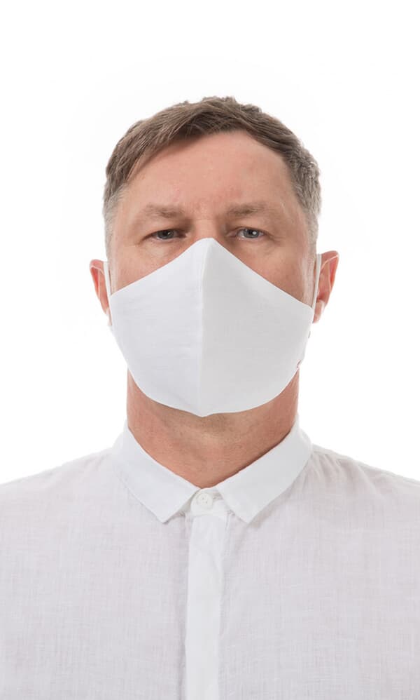 Organic linen mask MEN – White