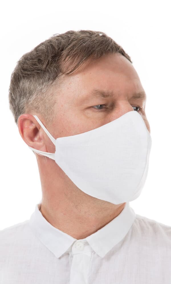 Organic linen mask MEN – White