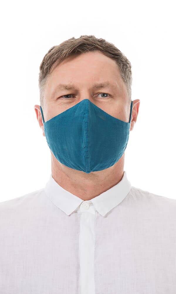 Organic linen mask MEN – Nordic blue