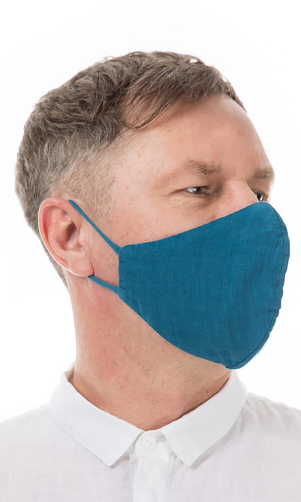 Organic linen mask MEN – Nordic blue