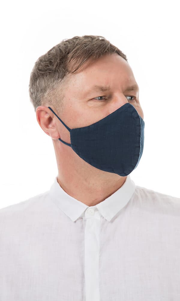 Organic linen mask MEN – Denim 