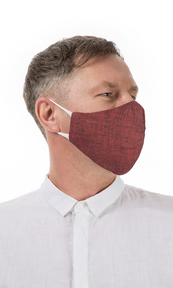 Organic linen mask MEN  - Rust