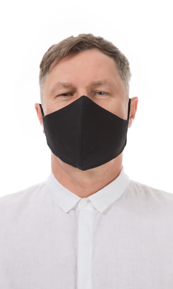 XL size Organic linen mask - black 