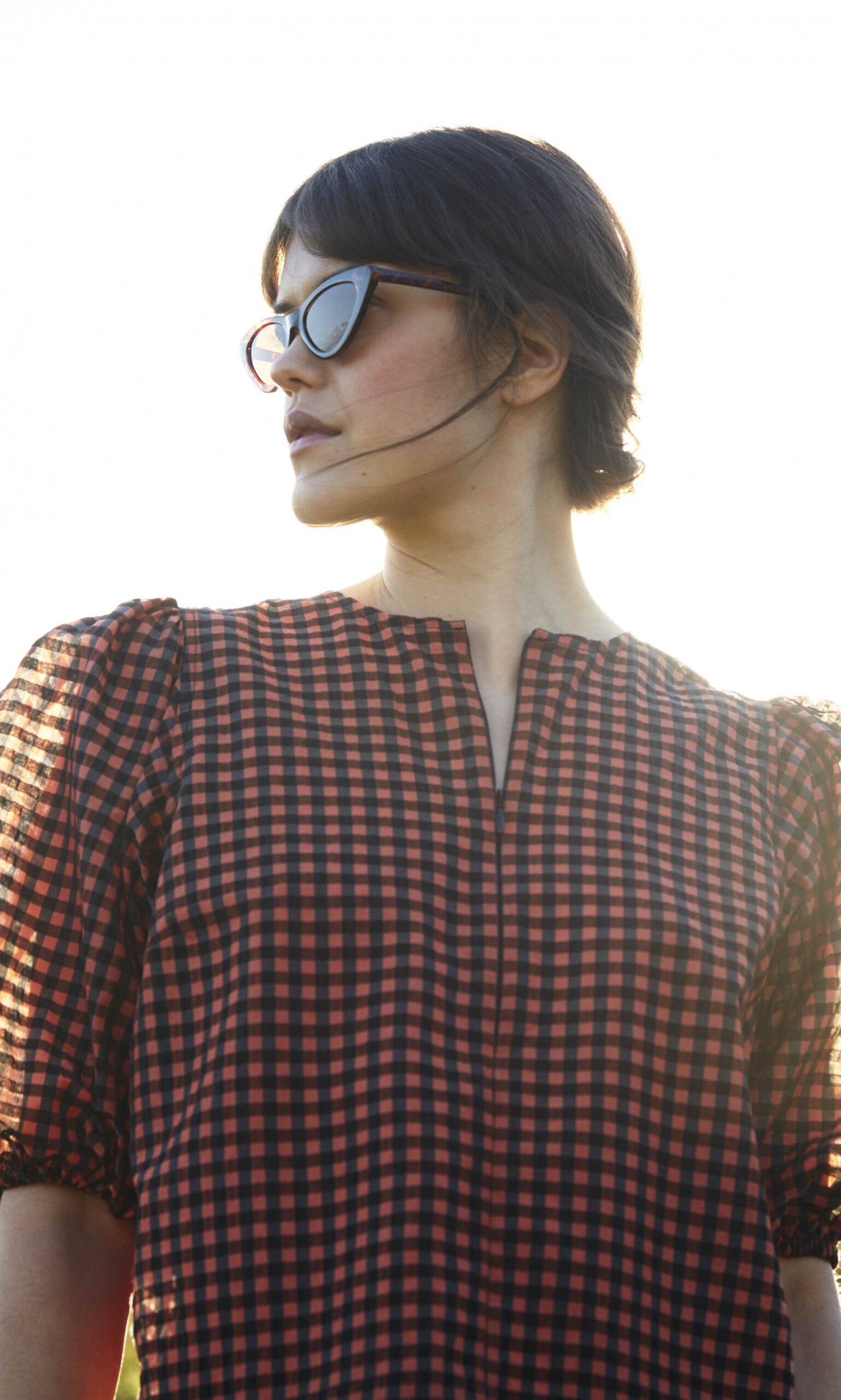 Ganni Seersucker Flame blouse