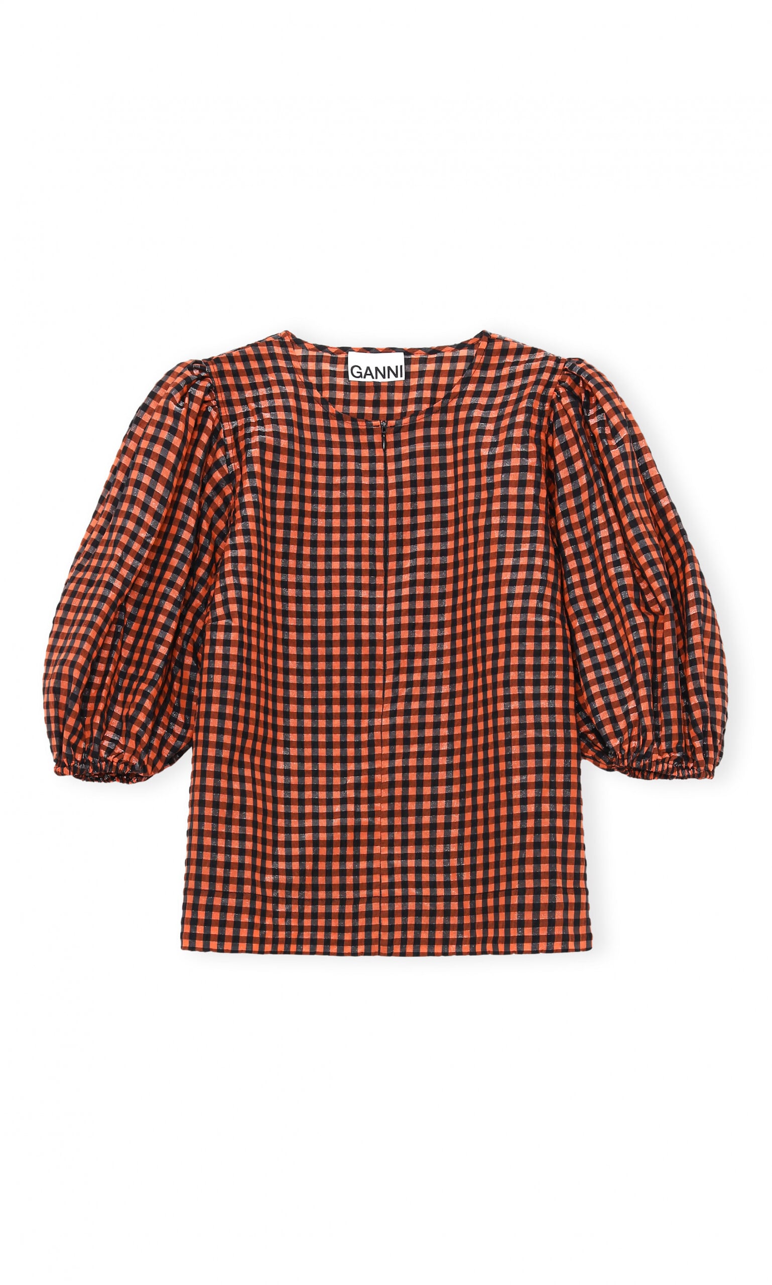 Ganni Seersucker Flame blouse