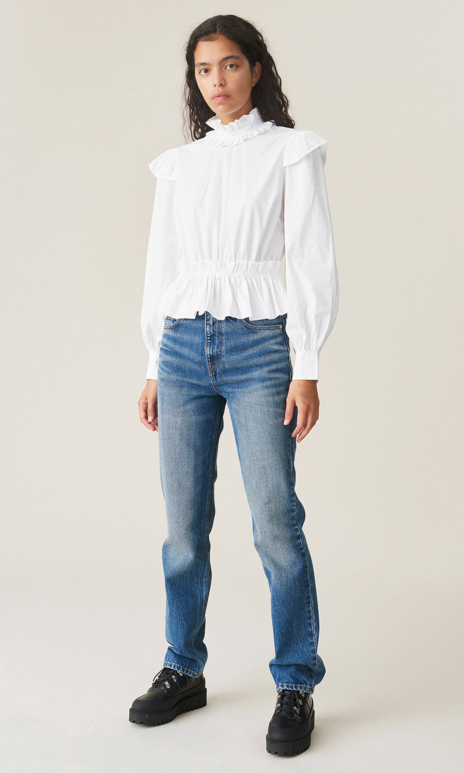 Ruffled poplin blouse By Ganni