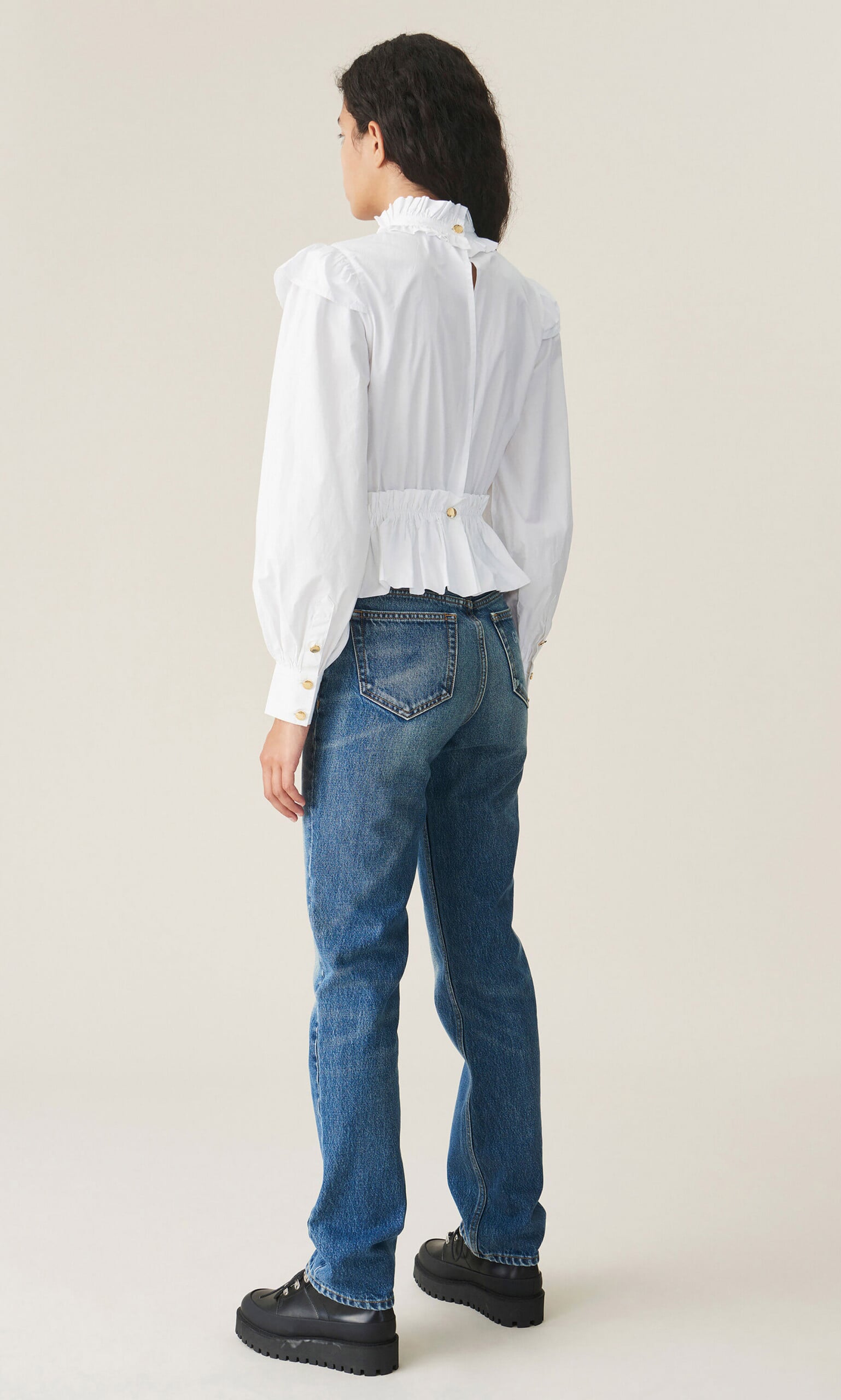 Ruffled poplin blouse By Ganni