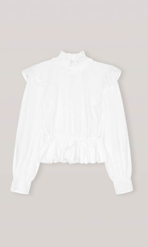 Ruffled poplin blouse By Ganni