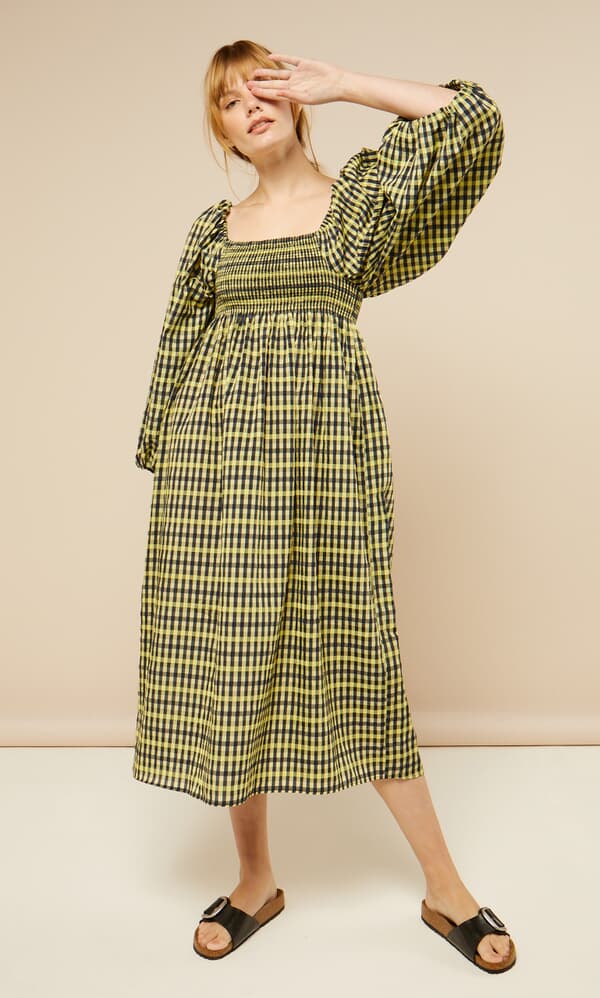 Seersucker smock dress