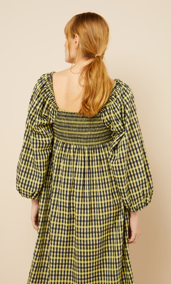 Seersucker smock dress