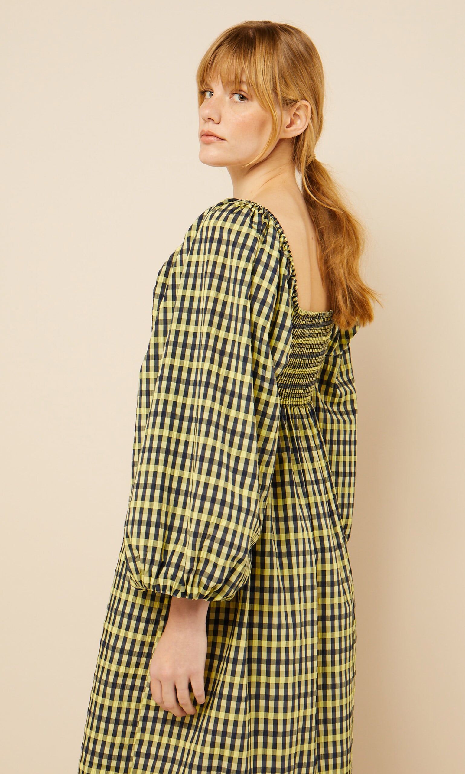 Seersucker smock dress