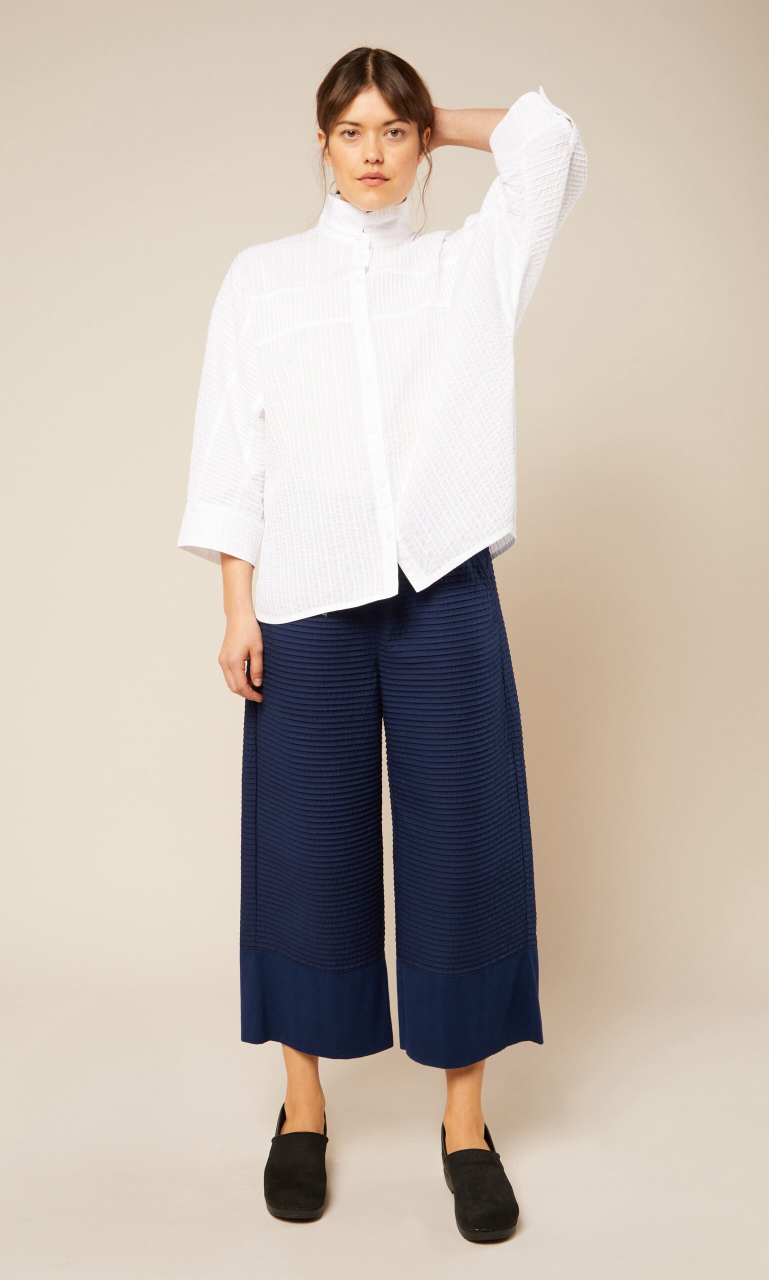 Azure pintucked pants