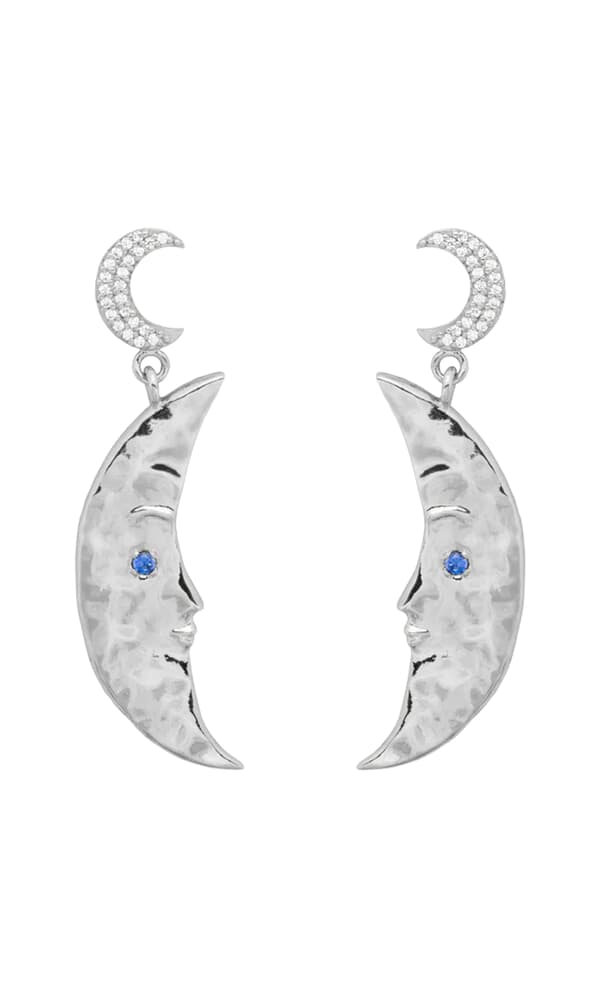 Silver half moon earrings