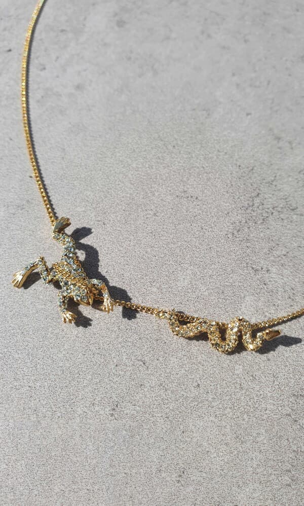 Frog jungle necklace