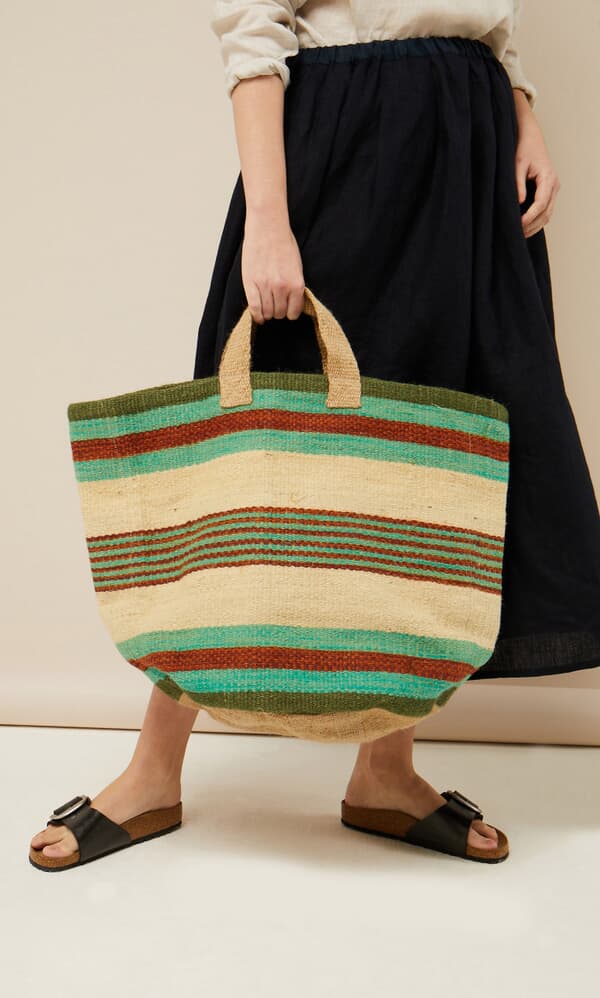 Stripe jute shopper
