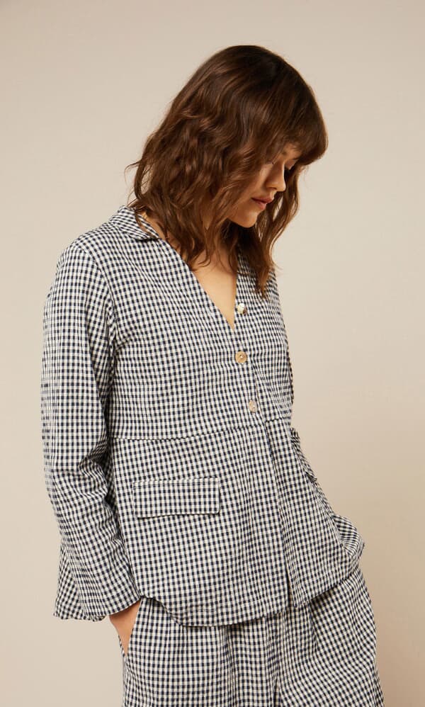 Gingham-jacket